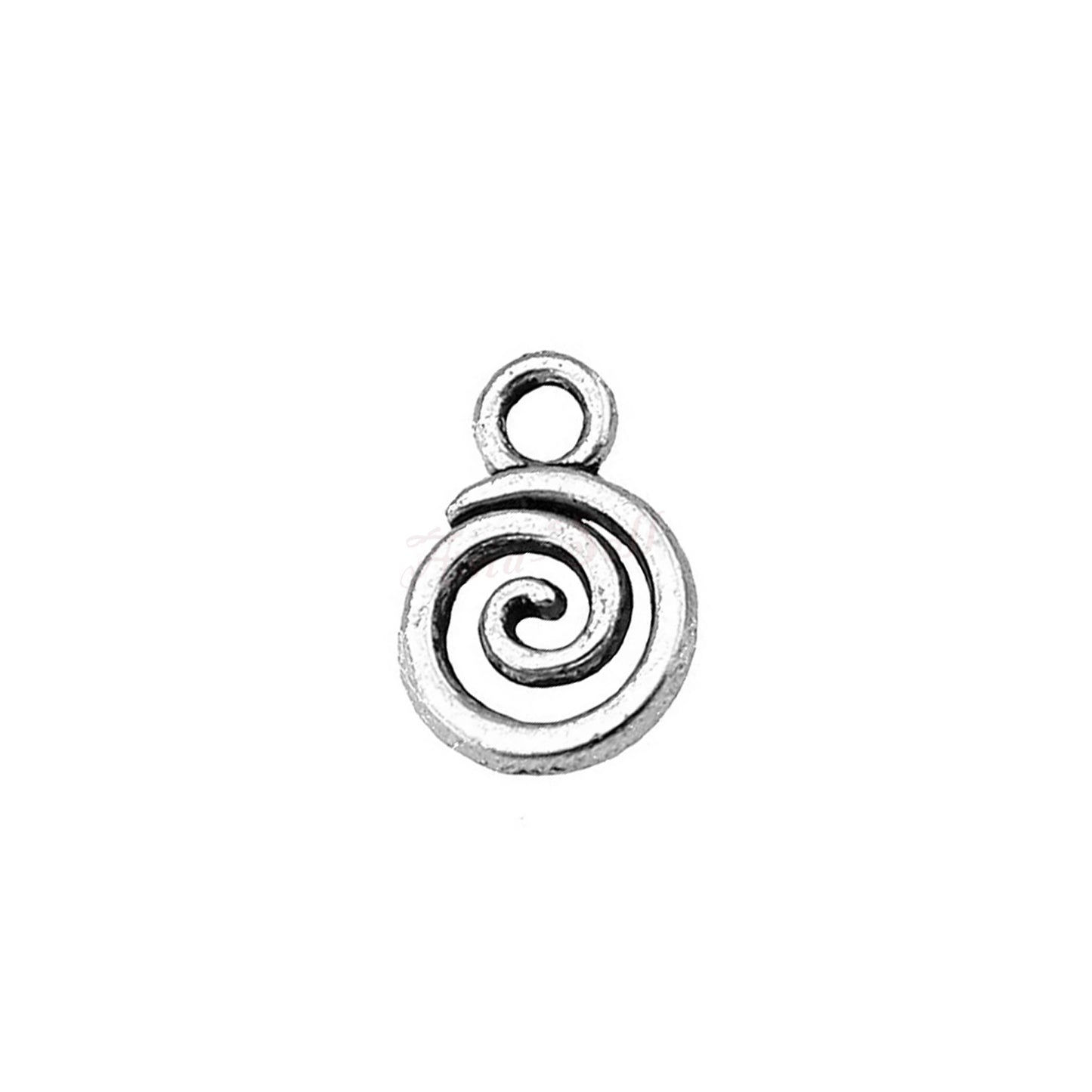 40pcs Swirl Charm Pendants 11x8mm For Jewelry Making Antique Silver Colour