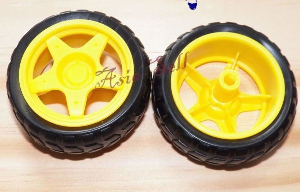 4pcs Smart Car Robot Plastic Tire Tyre Wheel Rims 50mm Tyre 63mm Hub 5.3x3.5mm | Asia Sell