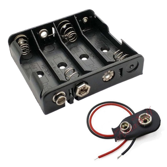 4Xaa Battery Holder With Clip Holders