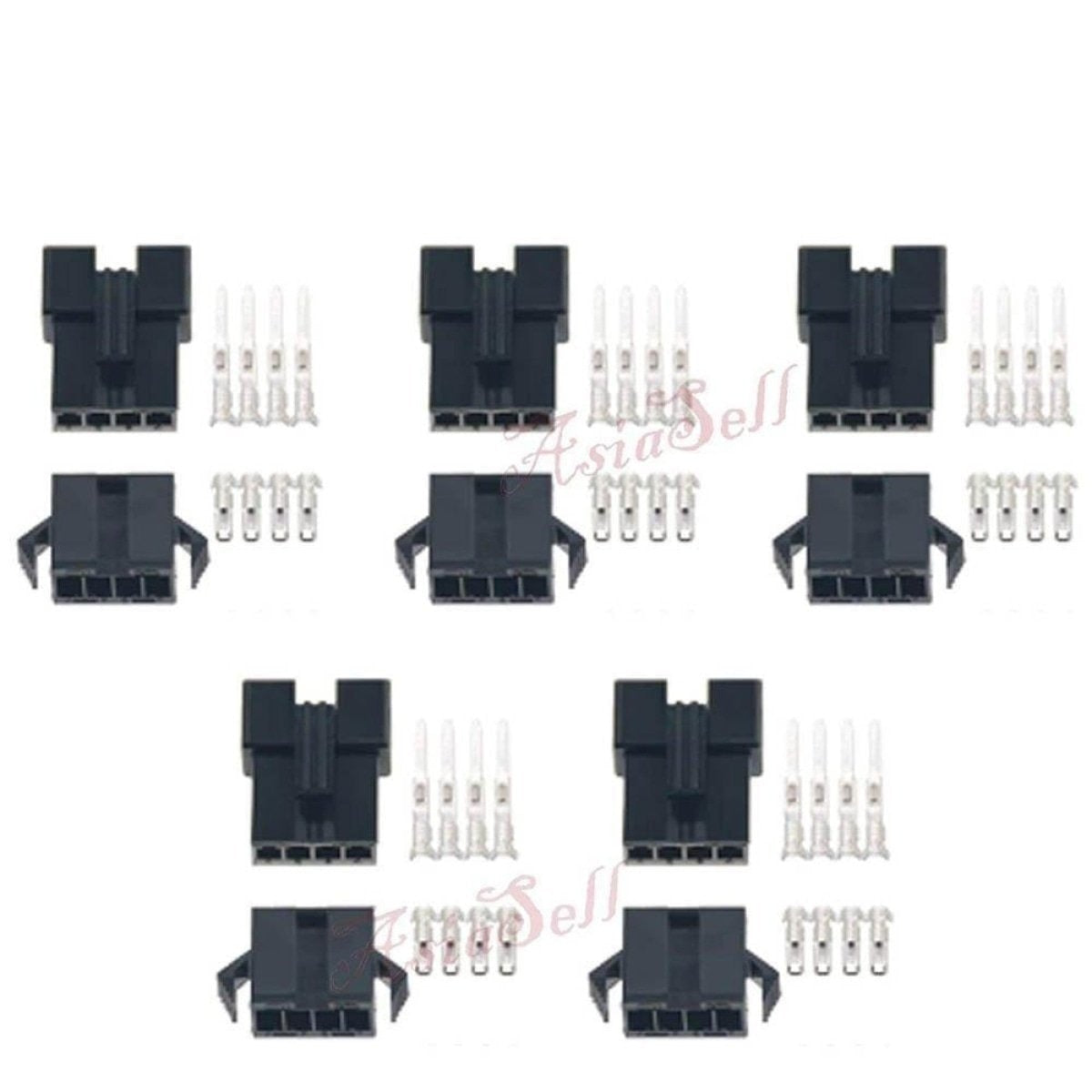 5 Pairs 2.54Mm Connector 4 Pin Cable Plug Male Female Connectors