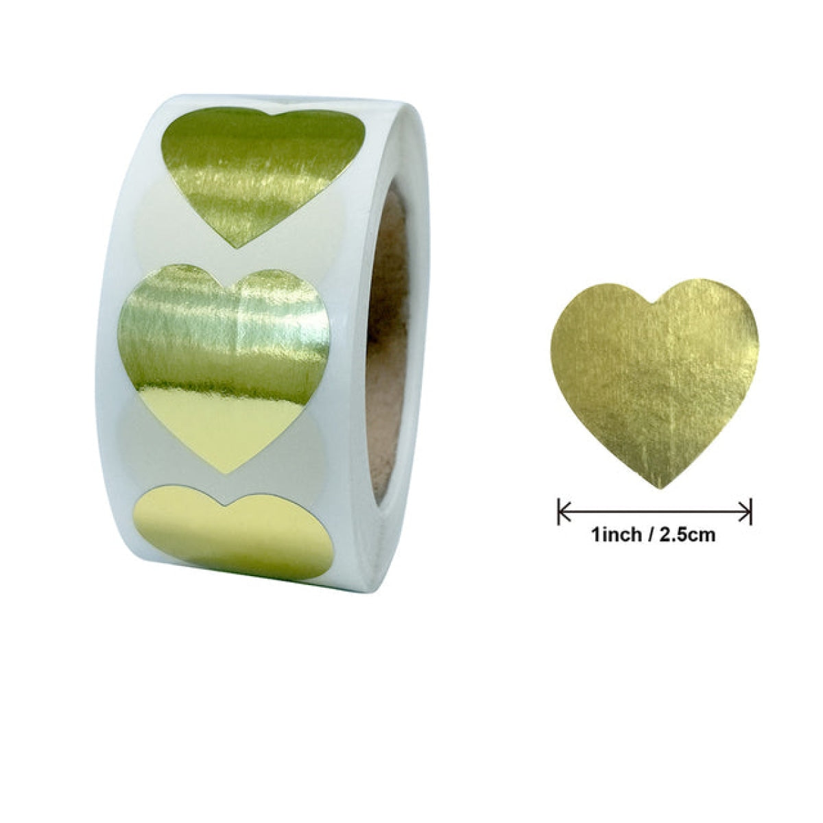 500Pcs 1Inch 25Mm Heart Gift Seal Stickers Thank You Sticker Baking Packaging Labels Gold