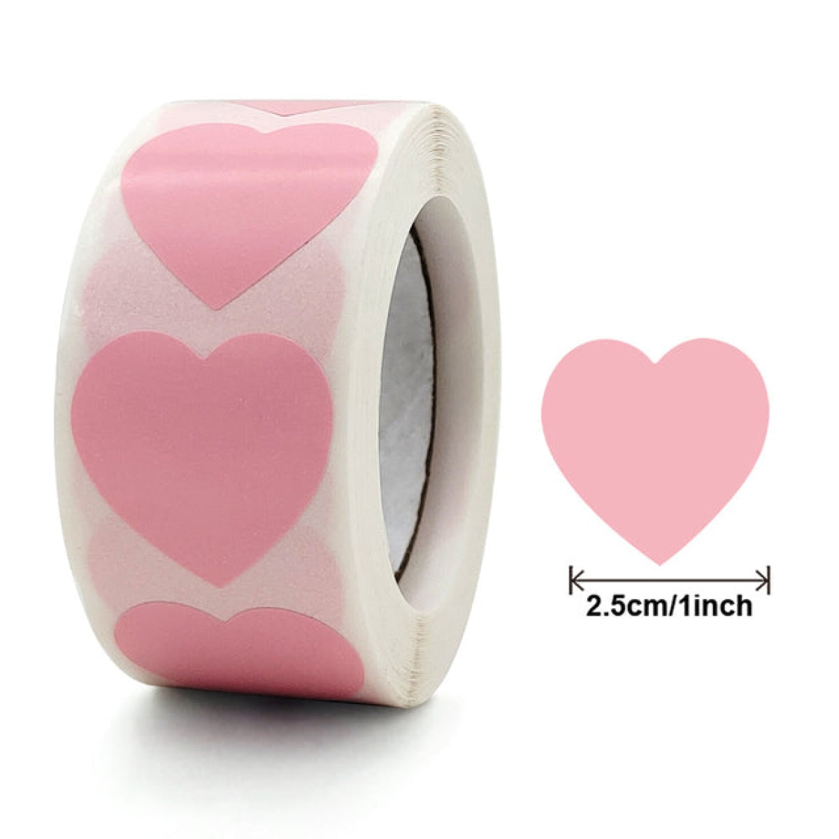 500Pcs 1Inch 25Mm Heart Gift Seal Stickers Thank You Sticker Baking Packaging Labels Pink