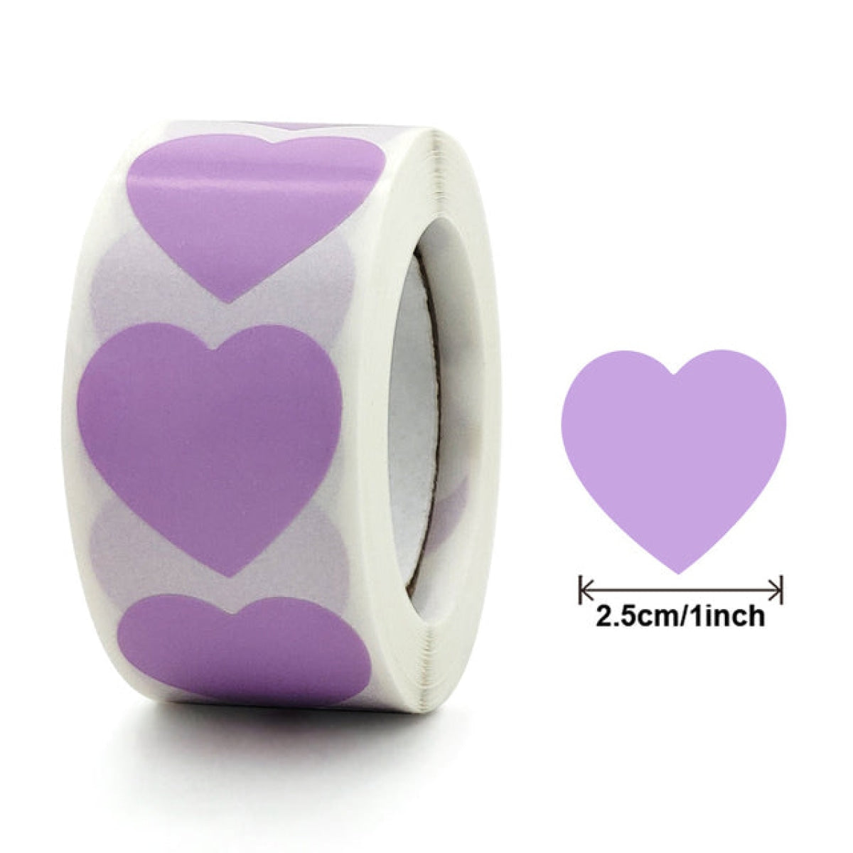 500Pcs 1Inch 25Mm Heart Gift Seal Stickers Thank You Sticker Baking Packaging Labels Purple