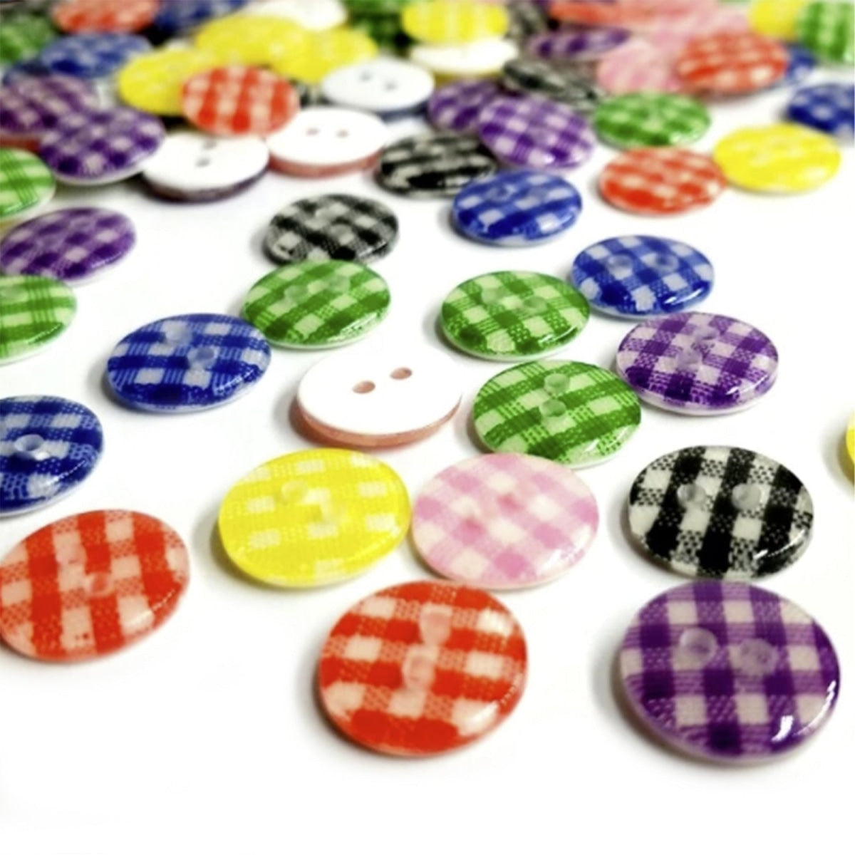 50Pcs 12Mm Grid Pattern Buttons Sewing Scrapbooking Clothing Crafts Plastic
