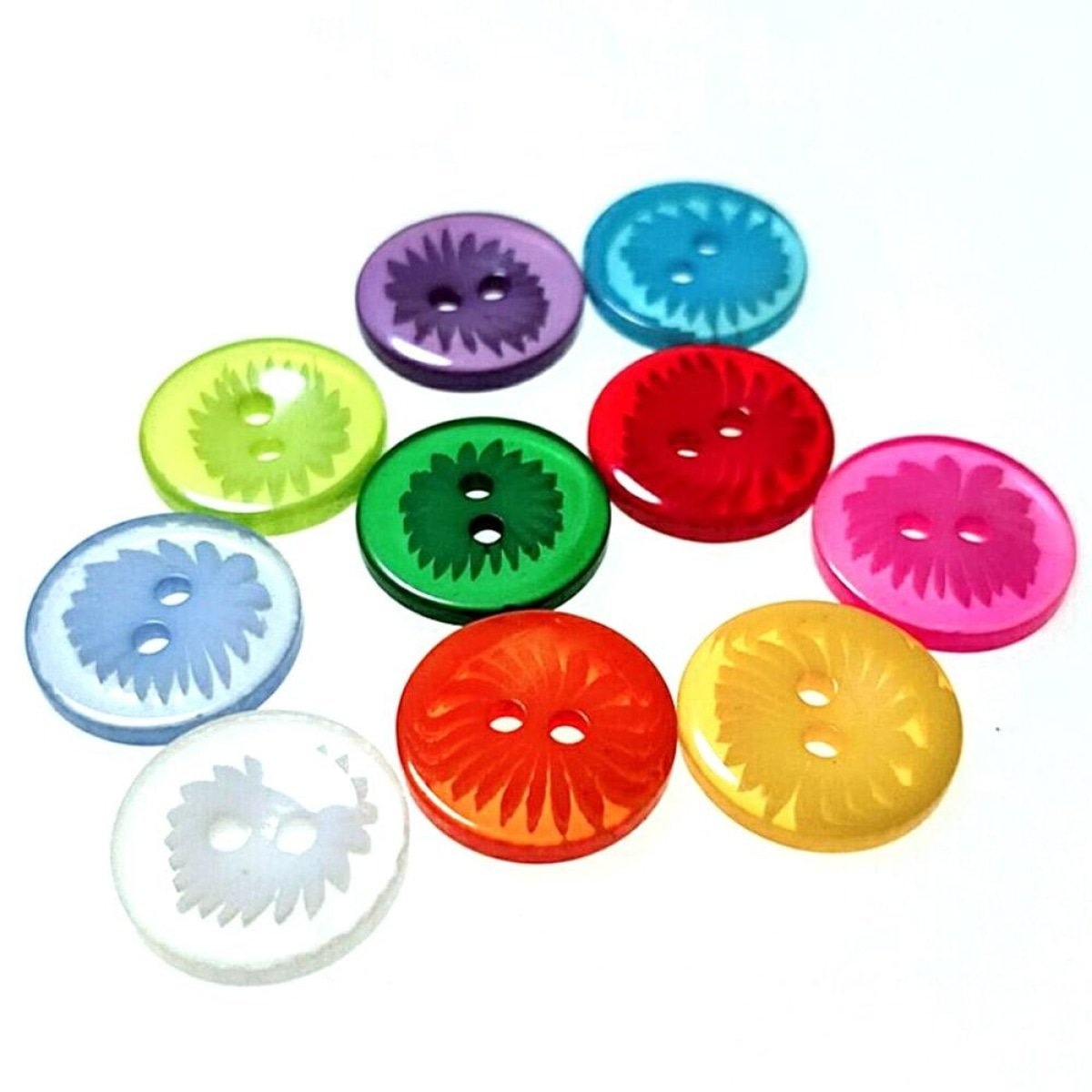 200Pcs 13Mm 2 Hole Buttons Pattern Mixed Childrens Clothing Sewing