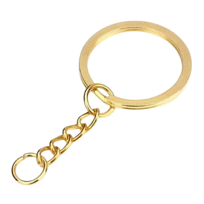 50Pcs 30Mm Kc Gold Bronze Rhodium Keyring Keychain Split Ring Chain Key Rings Chains