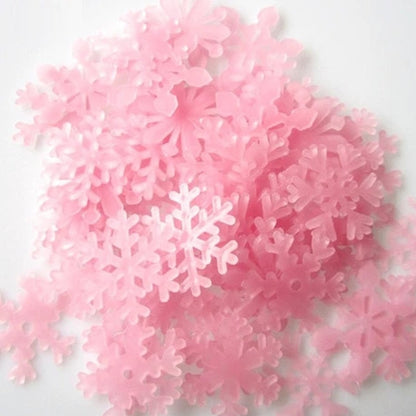 50pcs 3D Snowflake Glow In Dark Luminous Fluorescent Plastic Wall Sticker Home Decor Decal Wallpaper Decorative | Asia Sell