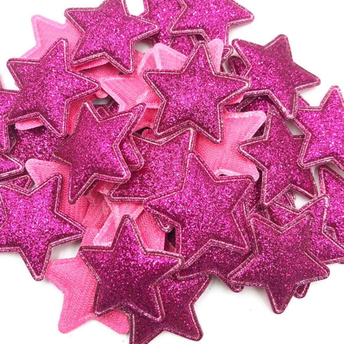 50Pcs Sparkling Padded Glitter Stars Appliques Diy Apparel Accessories Christmas Decorations Large