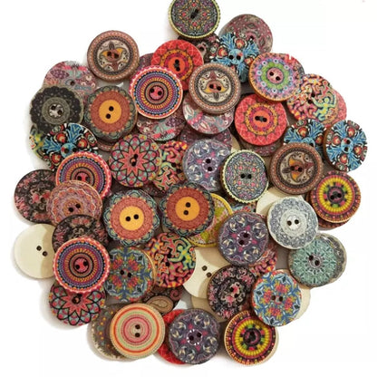 30/50Pcs Retro Wood Buttons Handmade Clothes 20-25Mm Sewing Scrapbook Clothing 50Pcs 15Mm 7