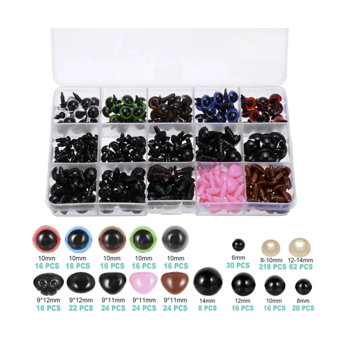560Pcs Plastic Safety Toy Eyes And Noses For Teddy Dog Stuffed Animals Dolls Accessories -