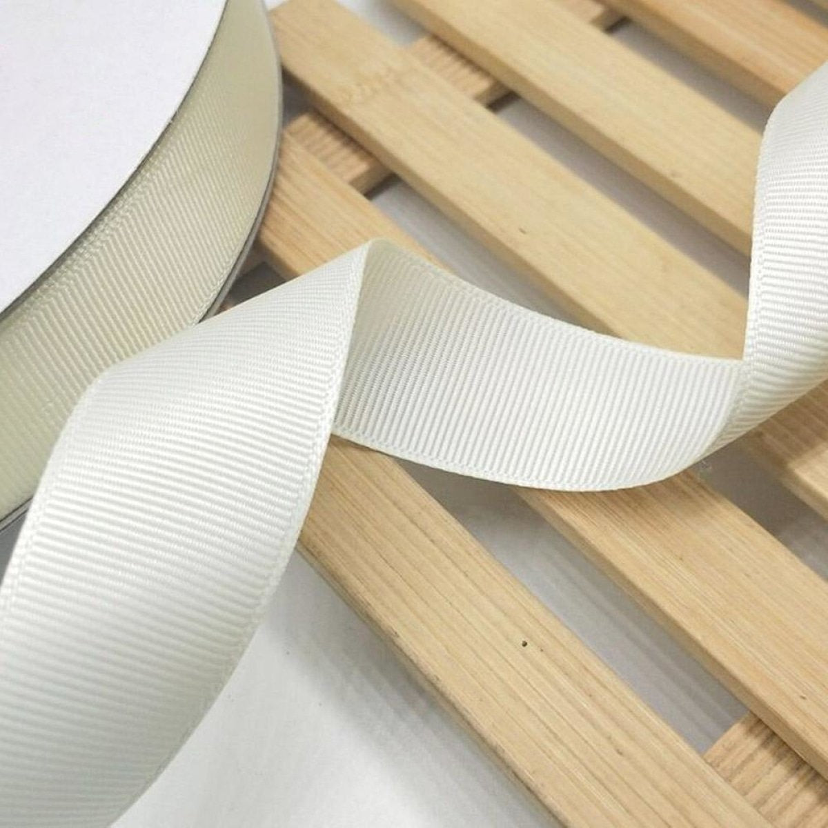 5m 40mm Ribbon Grosgrain Off White Weddings Decorative Hair