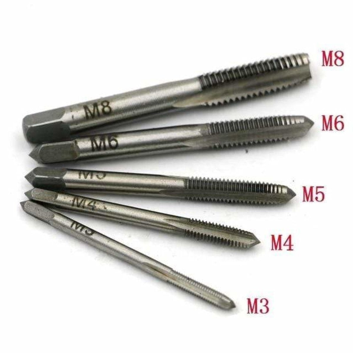 5pcs HSS Machine Screw Thread Metric Plug Tap Taps 3mm-8mm Set Kit Drill M3 M4 M5 M6 M8 | Asia Sell