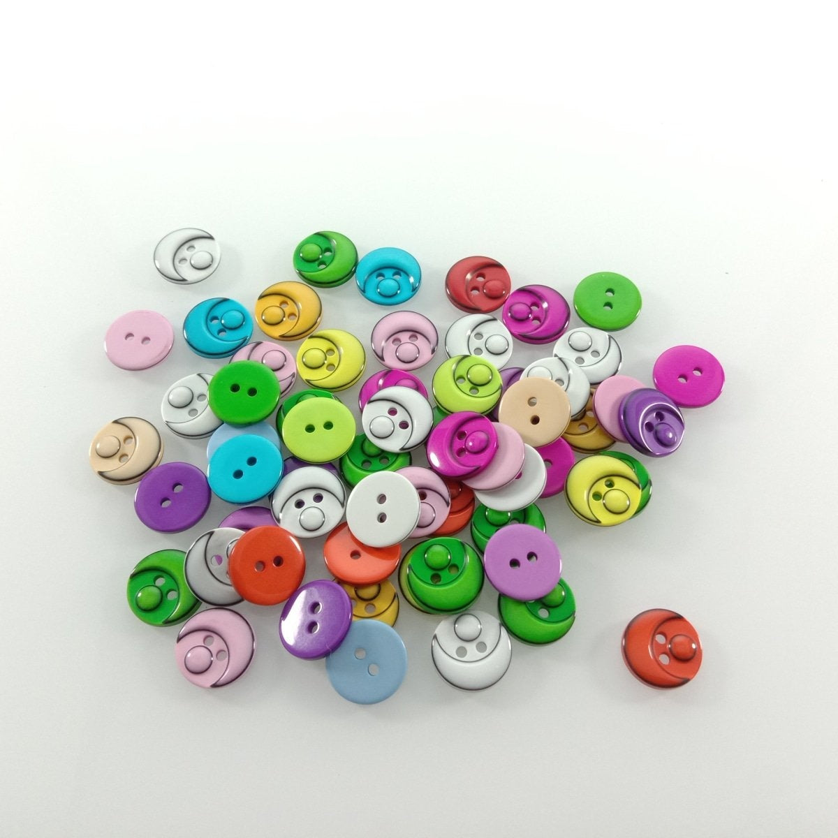60Pcs 15Mm Mixed Colour Resin Buttons Cartoon Childrens Apparel Sewing Accessories Diy Crafts