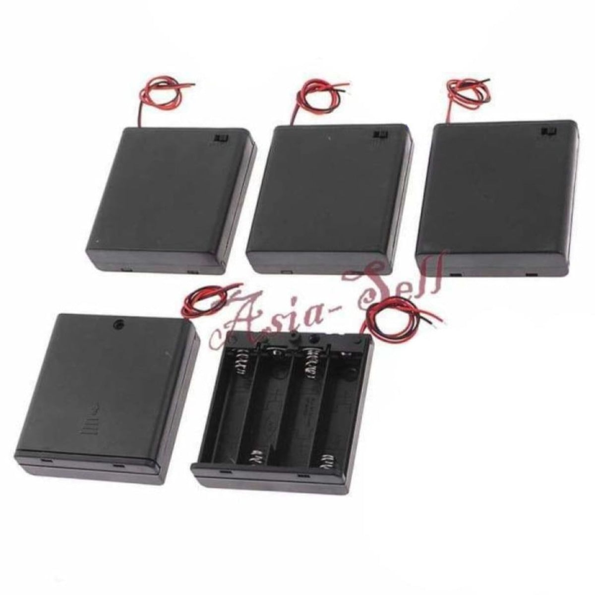 5Pcs 4X1.5V Aa Battery Holder 6V On/off Switch 2 Wire Lead Case Box 4Xaa 1.5V Holders