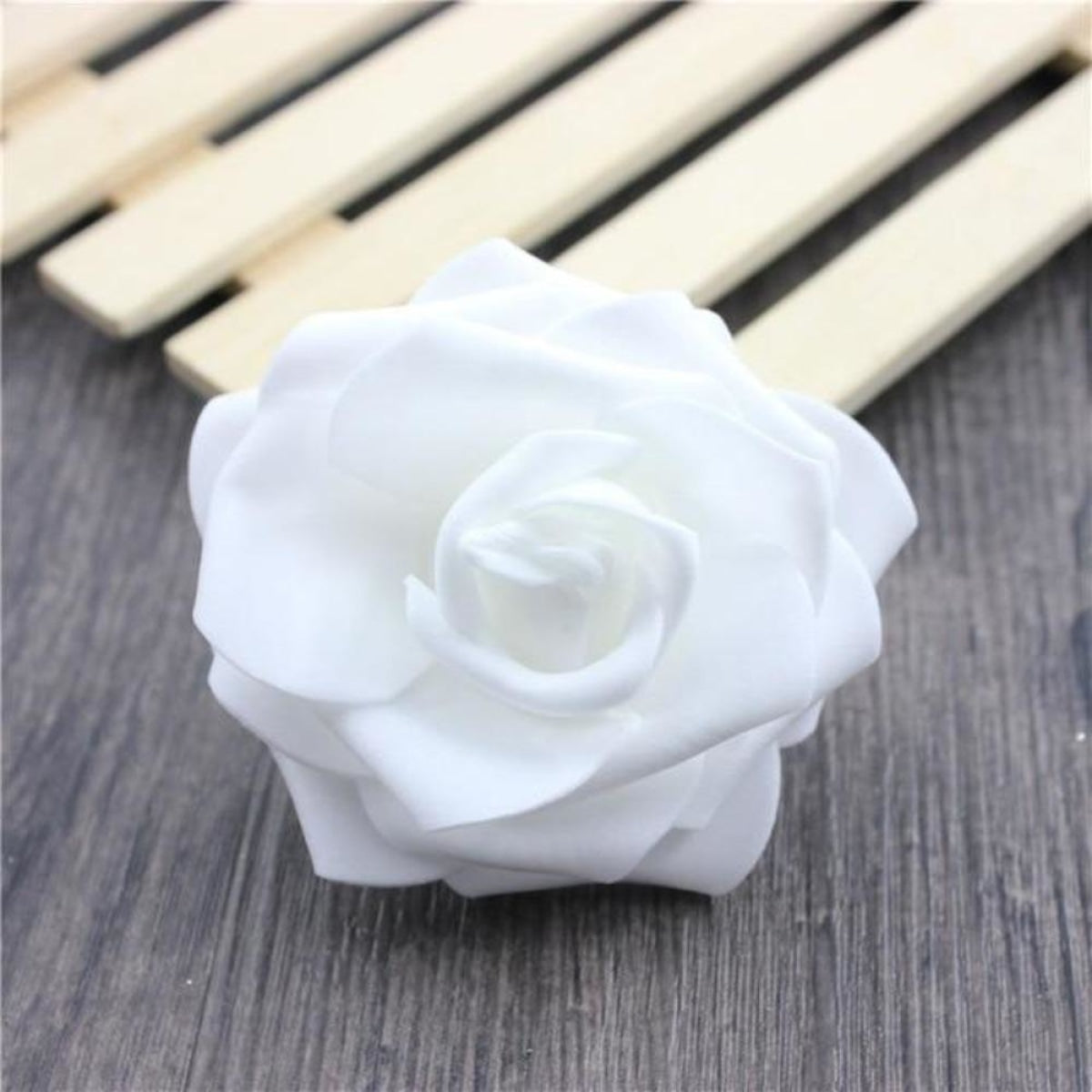 7.5Cm Artificial Fake Flowers Foam Rose Head For Wedding Decorations Diy Wreaths 24Pcs White