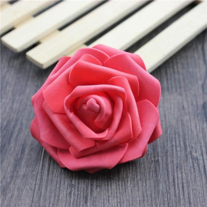 7.5Cm Artificial Fake Flowers Foam Rose Head For Wedding Decorations Diy Wreaths 38Pcs Red