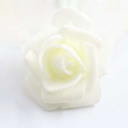 7.5Cm Artificial Fake Flowers Foam Rose Head For Wedding Decorations Diy Wreaths 40Pcs Milk White