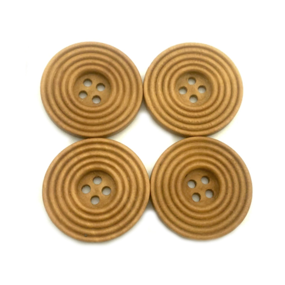 7Pcs White/brown Ringed Wooden Extra Large Buttons 30Mm 4-Hole Round Sewing Diy Brown Clothing