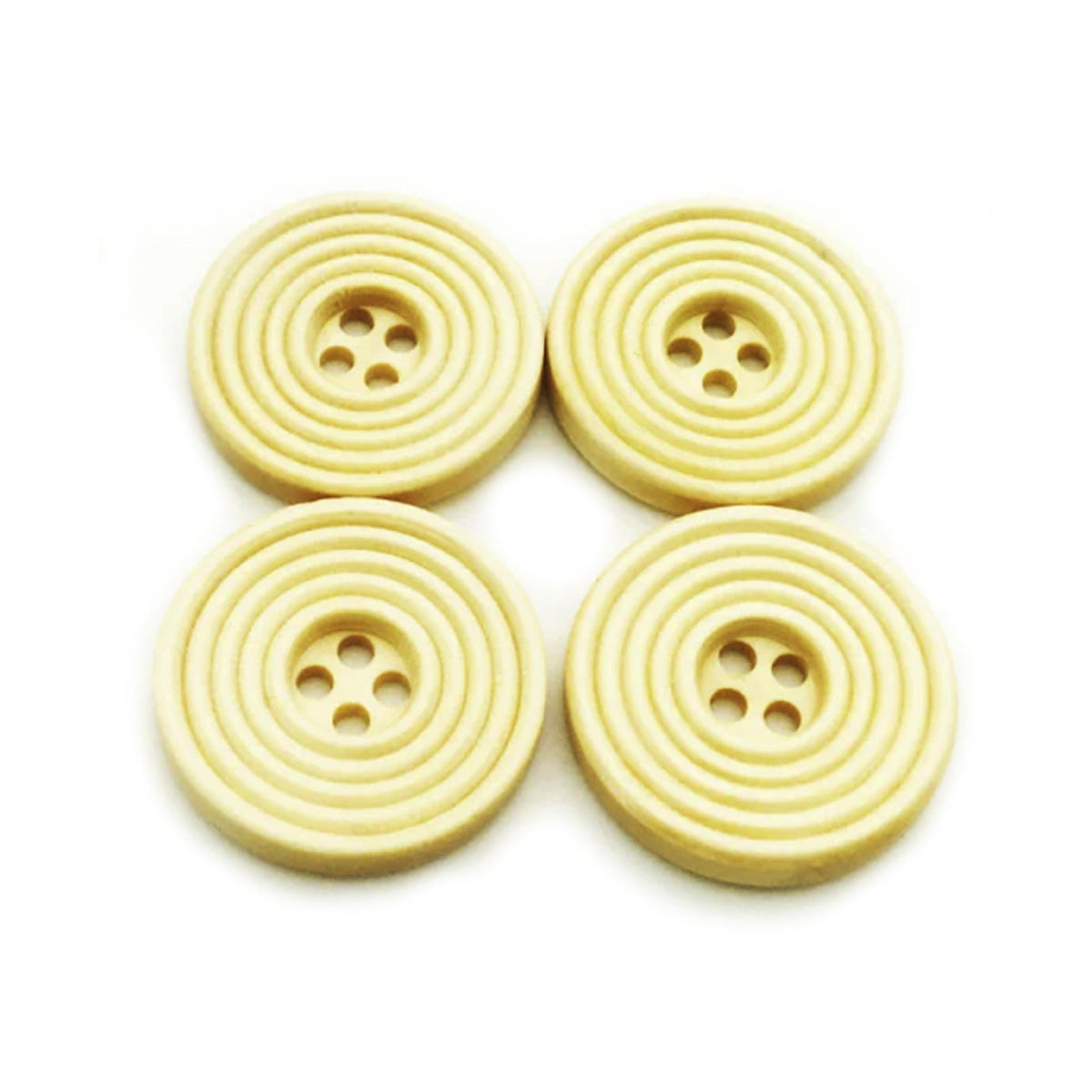7Pcs White/brown Ringed Wooden Extra Large Buttons 30Mm 4-Hole Round Sewing Diy White Clothing