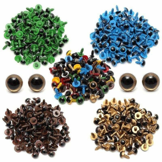 8mm 10mm 12mm Plastic Safety Eyes for Teddy Bear Stuffed Toy Snap Animal Puppet Doll DIY Craft Accessories | Asia Sell