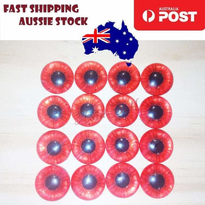8pcs 12mm Pink Blue Red Grey Green Yellow Glass Doll Eyes Toys DIY Craft Toy | Asia Sell  -  Red