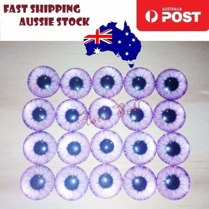 8pcs 16mm Pink Blue Red Grey Green Yellow Glass Doll Eyes Toys DIY Craft Toy | Asia Sell  -  Purple