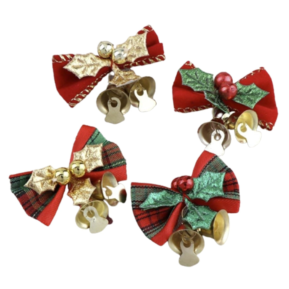 8Pcs Christmas Tree Bow Ornaments Bells Home Garden Bows Party Decoration Decorations
