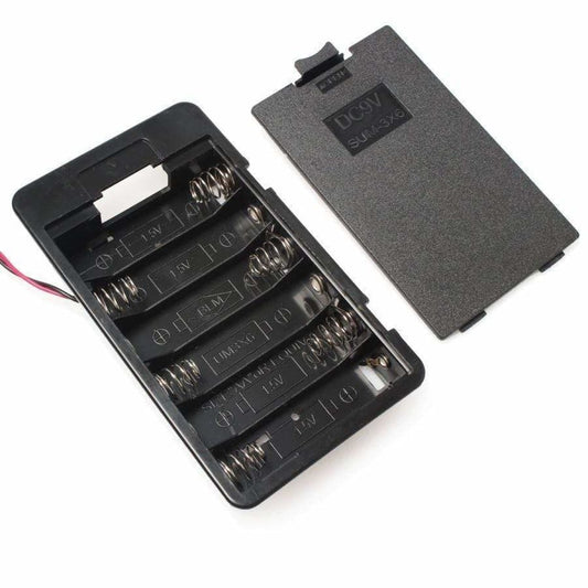 9V Battery Holder 6xAA Wire Lead With Cover Battery Storage Box 1.5V Battery Box | Asia Sell
