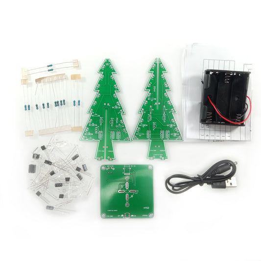 DIY Christmas Tree LED Electronic Learning Circuit Kit Flashing 7 Colours LEDs
