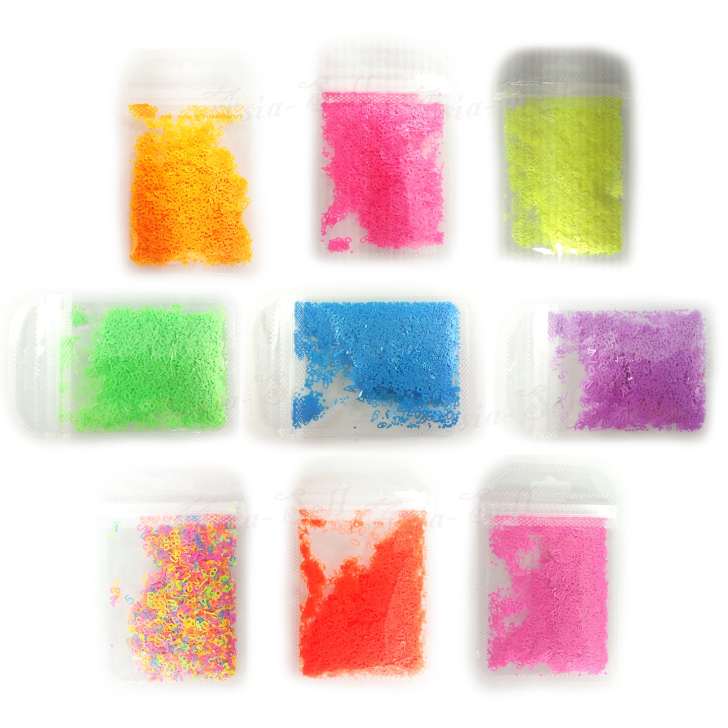 Flourescent Sequins Glitter Nail Art Mixed Size Number Design Shape Flakes Tips Manicure 3D Nail Accessories Main Image