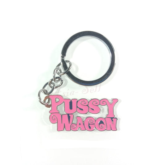 PUSSY WAGON Keyring Letter Pendants Accessories Pink Colour Alloy