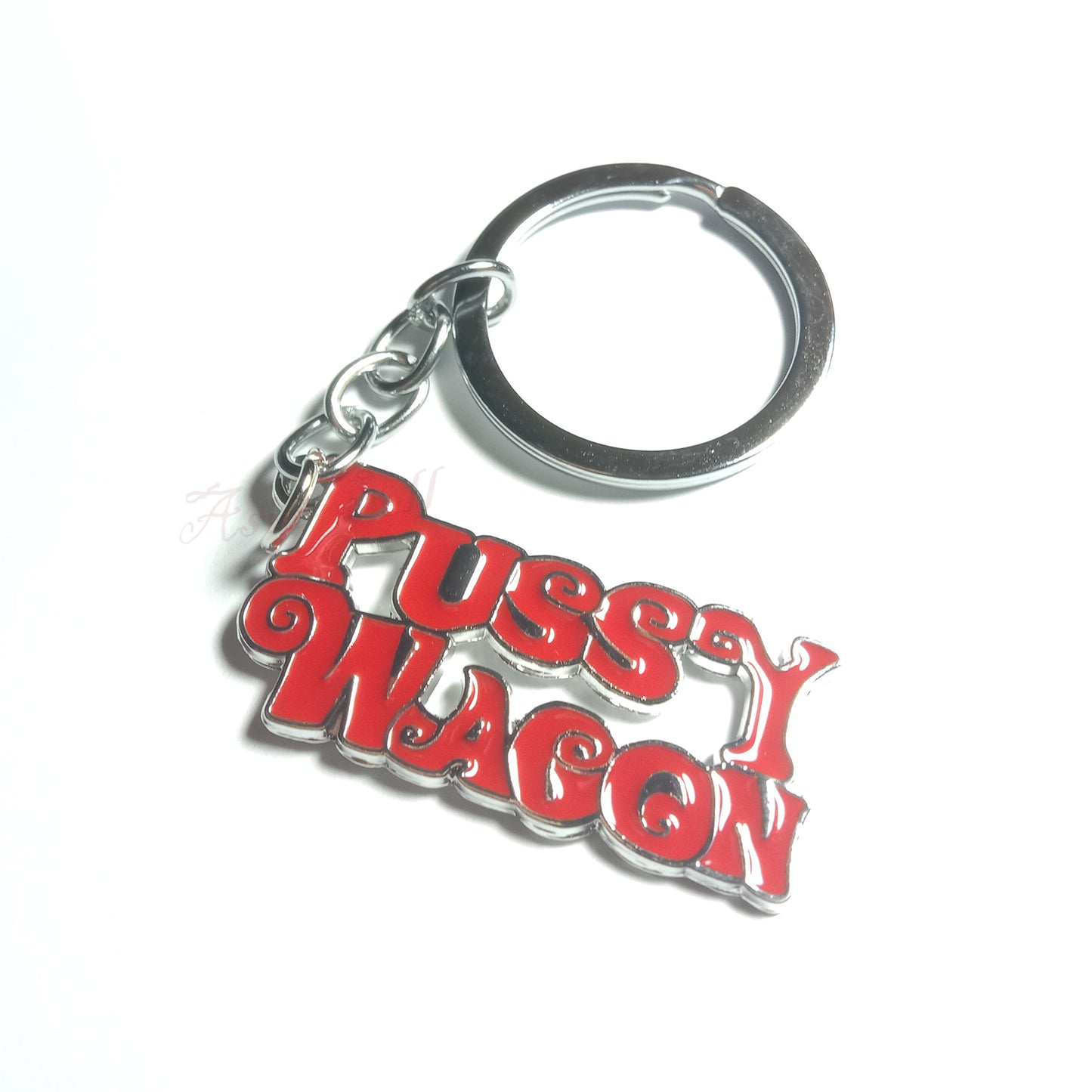 PUSSY WAGON Keyring Letter Pendants Accessories Red Colour Alloy