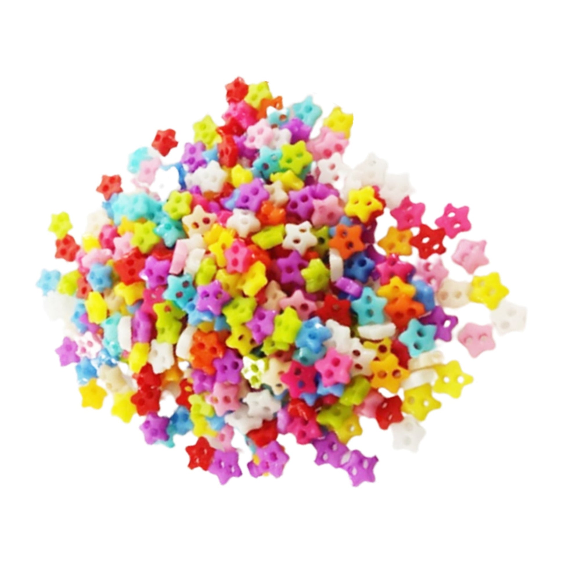Stars 6mm Mini Plastic Buttons Mixed Colours DIY Scrapbooking Kids Apparel Sewing Dolls Decorations