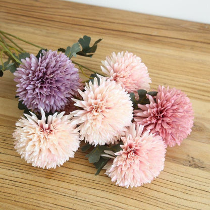 Artificial Flowers Pompom Fake Flowers Silk White Pink Flower Ball Wedding Party | Asia Sell | Image 3