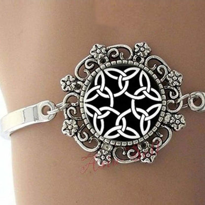 Bracelet Square Mandala Om Namaste Glass Meditation Yoga Jewellery Gift Bangle Bracelets