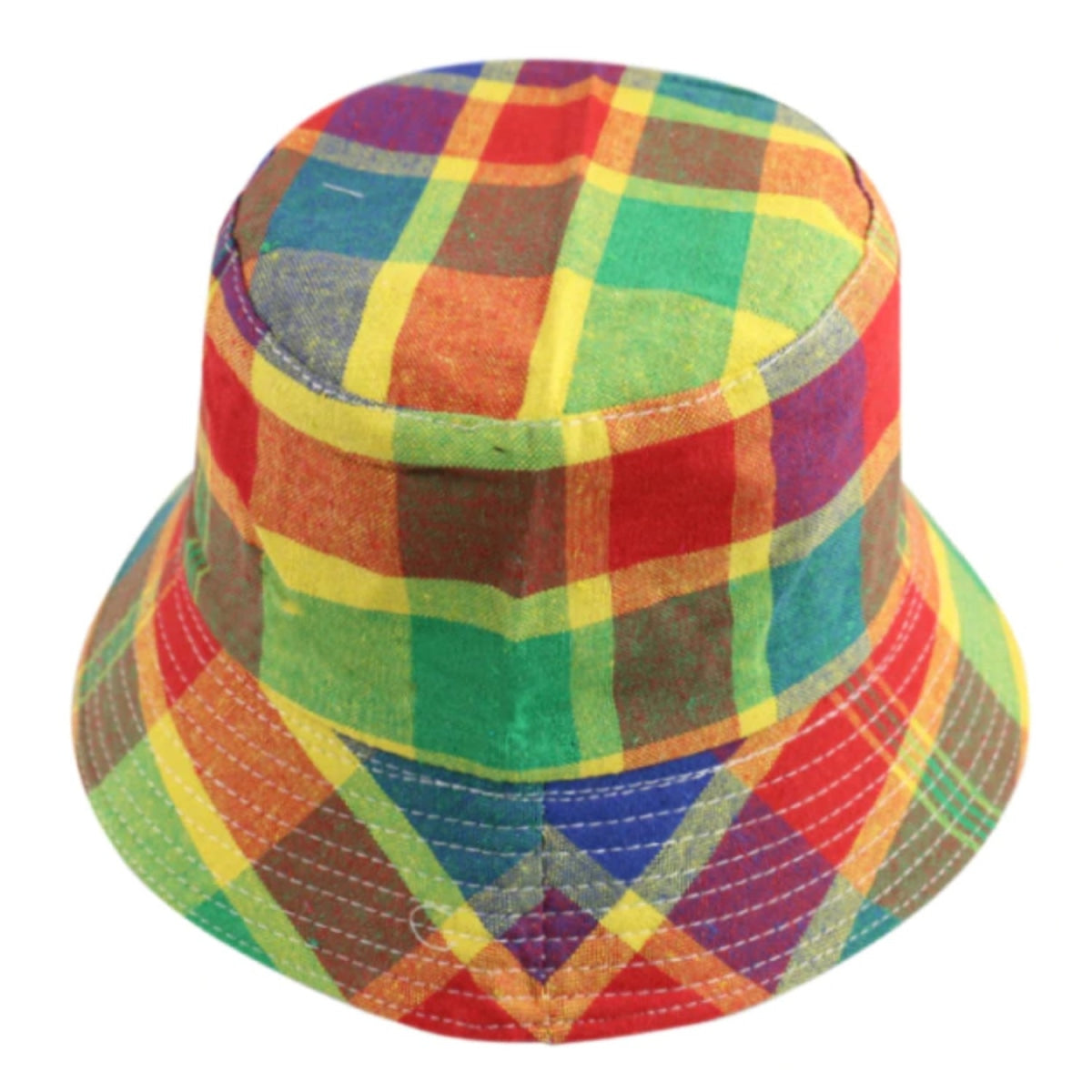 Reversible Black White Cow Pattern Colourful Checkerboard Bucket Hats Fisherman Caps 3 Clothing