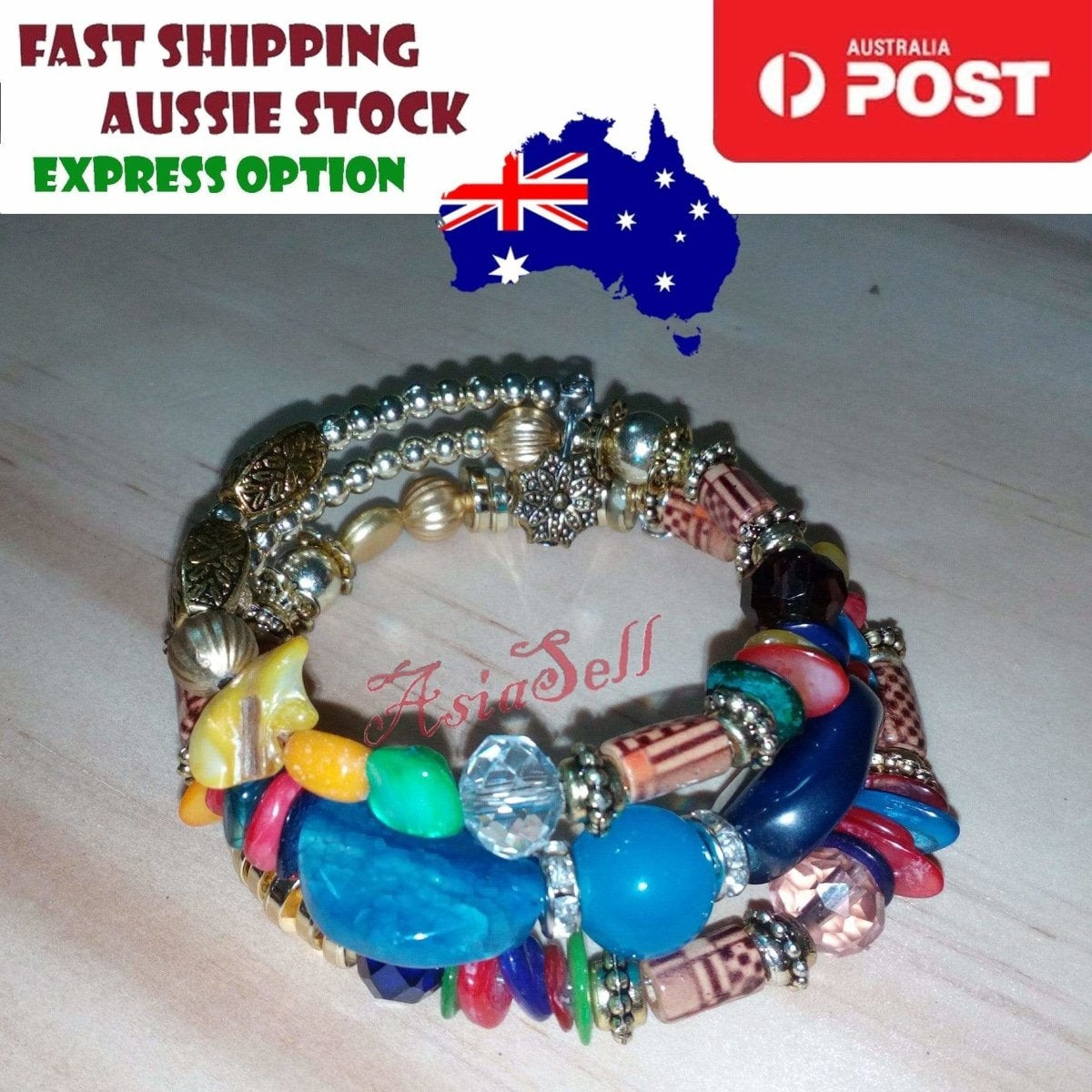 Charm Plastic Stones Bracelets Girls Trendy Multilayer Gem Bangles Lady Jewelry | Asia Sell  -  B