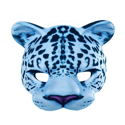 Childrens Masks Blue Cheetah Animal Mask Kids Costume White Brown Black