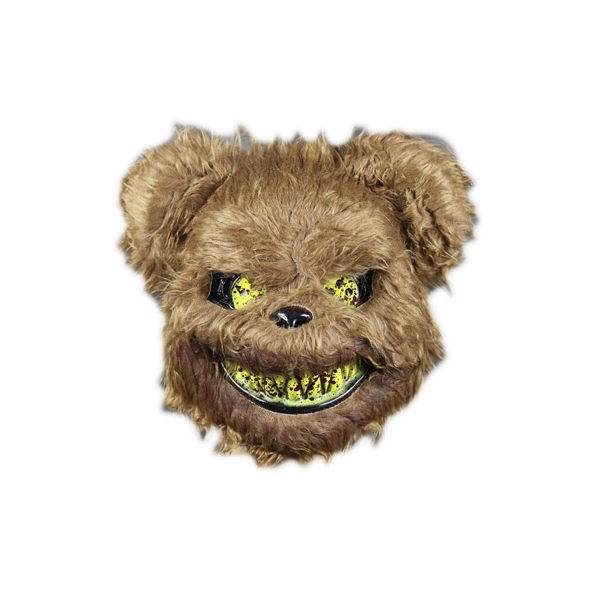 Creepy Bear Mask Halloween Prop With Fur And Elastic Belt Fits Adult Child
