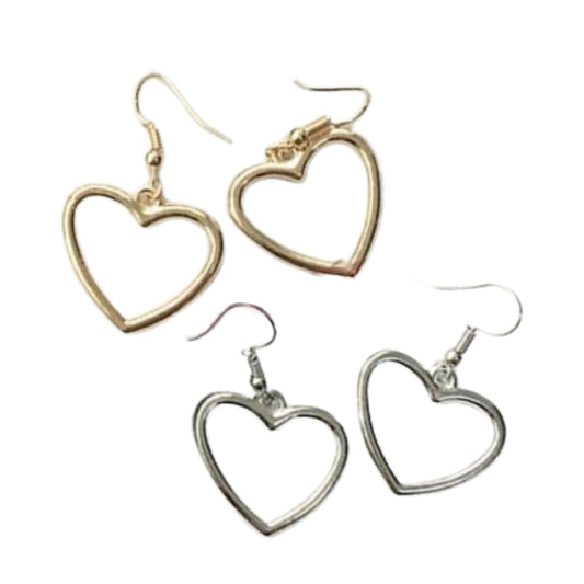 Earrings Large Heart Tassel Gold Silver Colour Love Gifts Jewelry Drop Dangles
