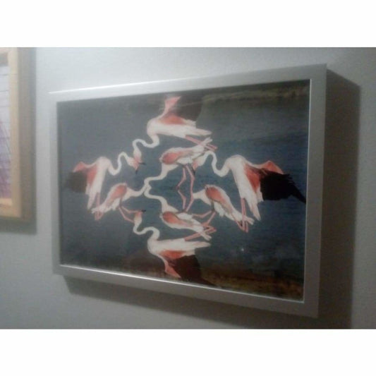Eight Flamingos Art Flush Mount Wall Art Picture Photo Frame Photograph Print | Asia Sell