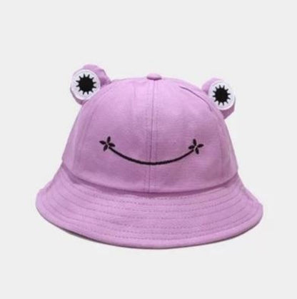 Frog Hat Floppy Female Sunhat Drawstring Adjustable Kids Childrens Hats Large Purple Pink Clothing