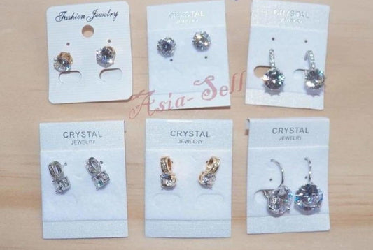 Gold Silver Crystal Earrings Set | Asia Sell