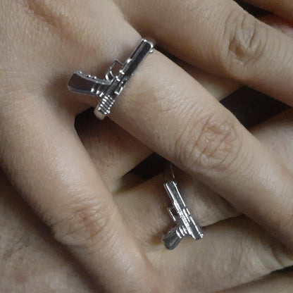 Handgun Ring Size 10 Silver Colour Zinc Alloy Rings