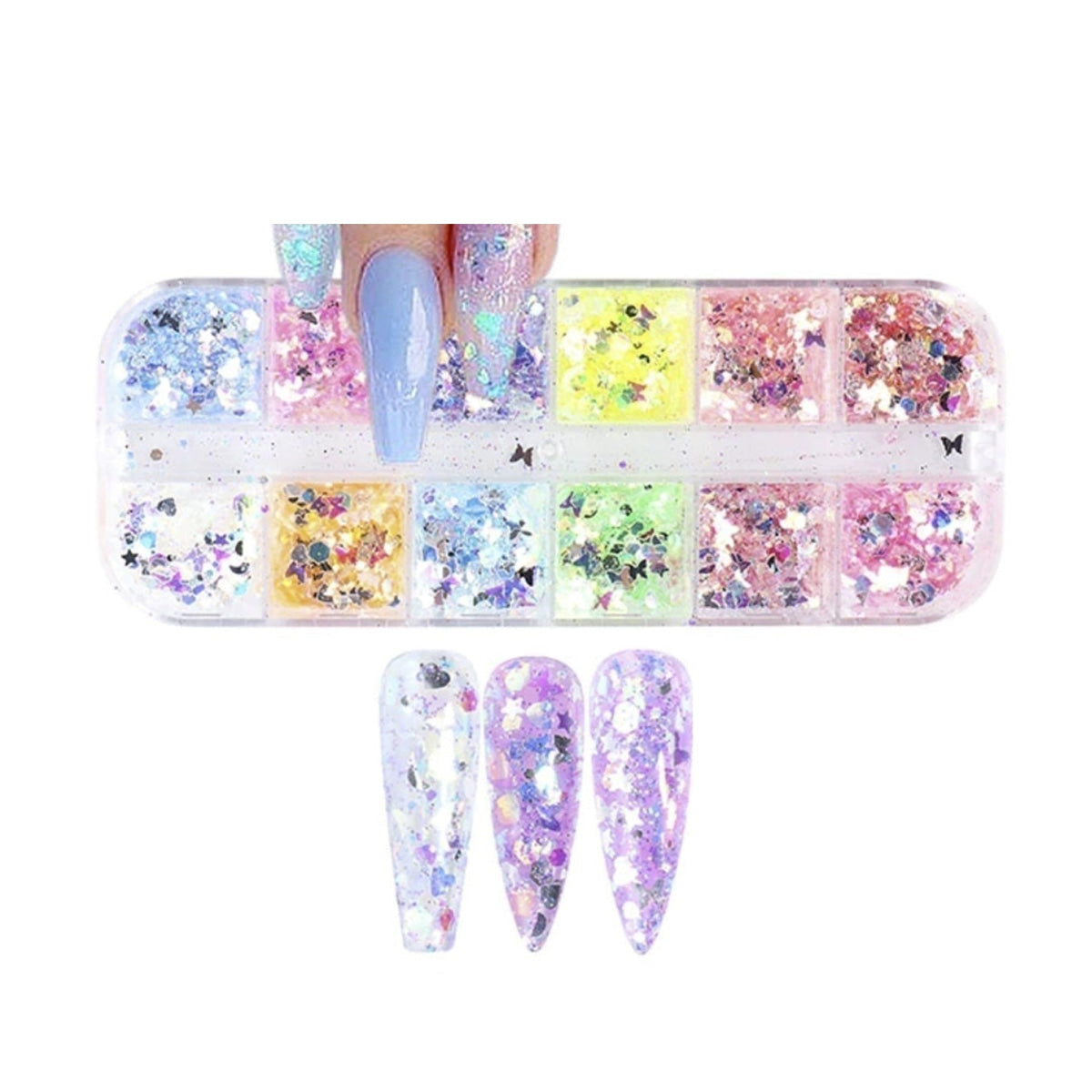 Holographic Irregular Nail Paillette Slices Art Sequins Flakes - Tube Cuts