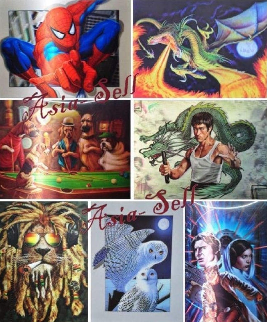 Holographic Lenticular Artwork Hologram HUGE DEPTH 396x297 Poster Print VARIOUS | Asia Sell  -  Spiderman