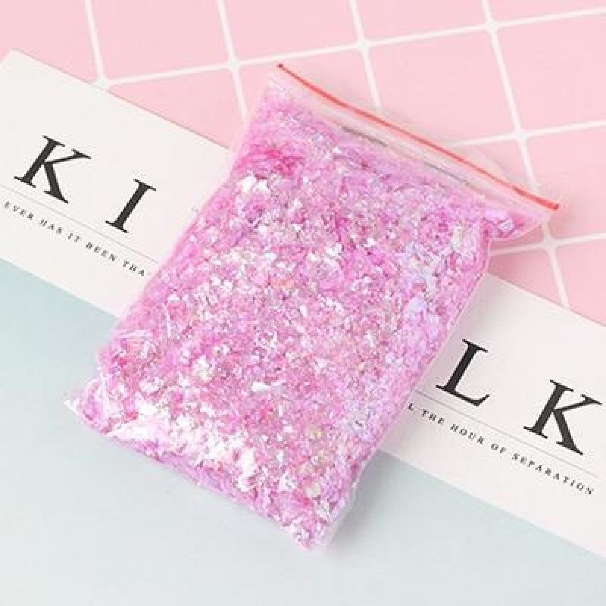 Holographic Nail Decoration Mylar Flakes Glitter DIY Nail Art 3D Sequin | Light Pink | Asia Sell