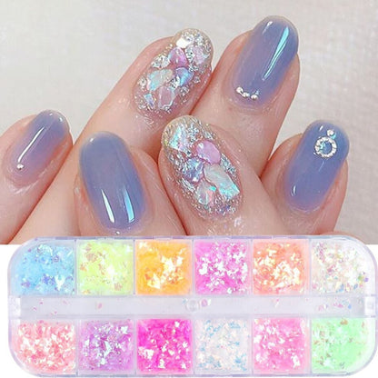 Holographic Nail Paillette Fruit Heart Butterfly Mirror Slices Art Sequins Flakes Butterflies 4 -
