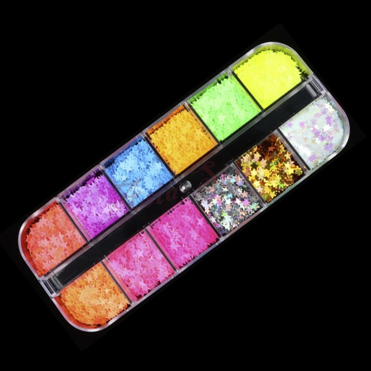 Holographic Nail Paillette Fruit Heart Butterfly Mirror Slices Art Sequins Flakes Neon Stars - Tube