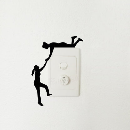 Light Switch Wall Stickers Sports Breakdancing Ballet Snowboarding Skating Stunt Bike Scooter